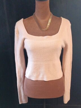 SHEIN Pale Blush Scoop Neck Knit Top